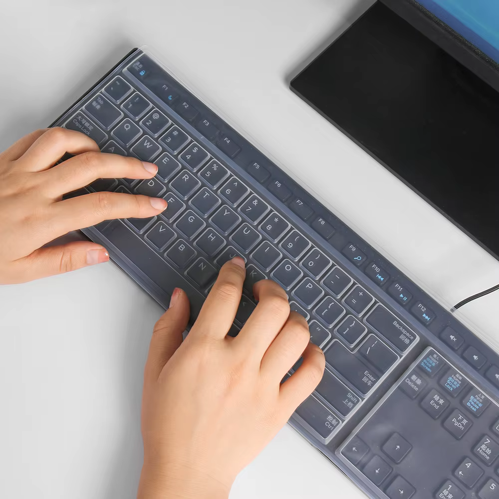 Film de protection universel anti-poussière pour clavier d'ordinateur de bureau, 1 pièce