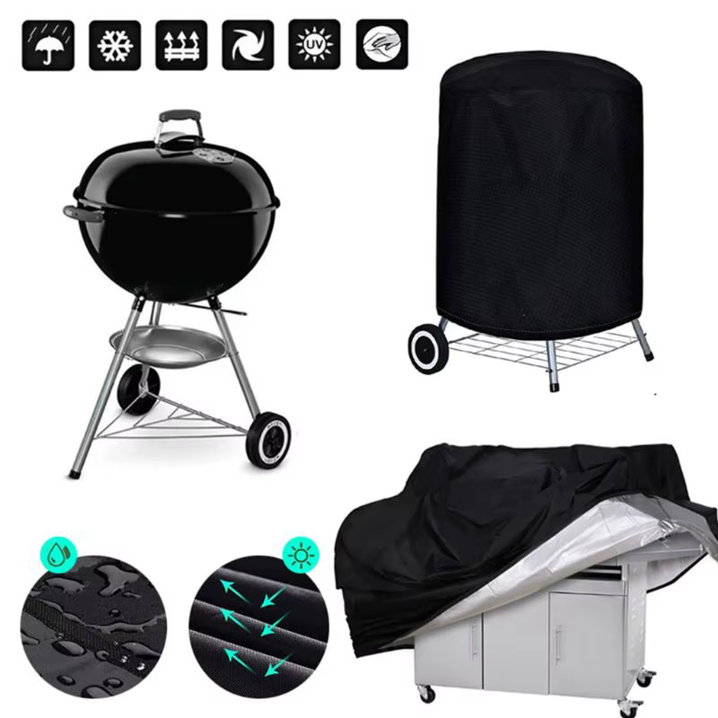Housse de Protection Anti-Poussière Étanche de Barbecue 1 Pièce, Housses Protectrices Très Résistantes, Rondes de Grilles de BBQ, Weber, Grille, 190 T/ 210D
