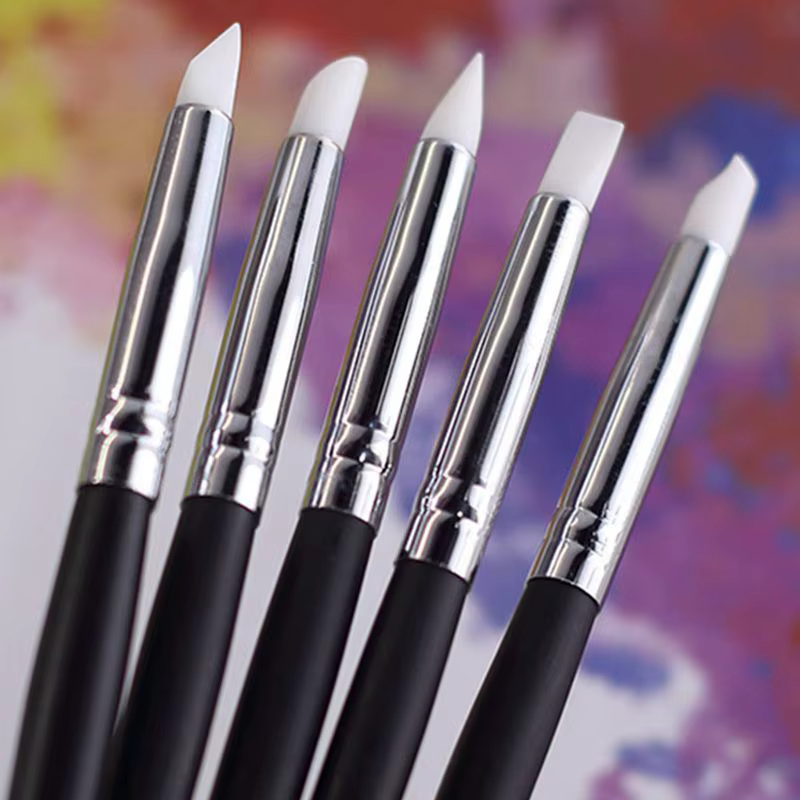 Pinceaux à peinture à pointe en caoutchouc de Silicone