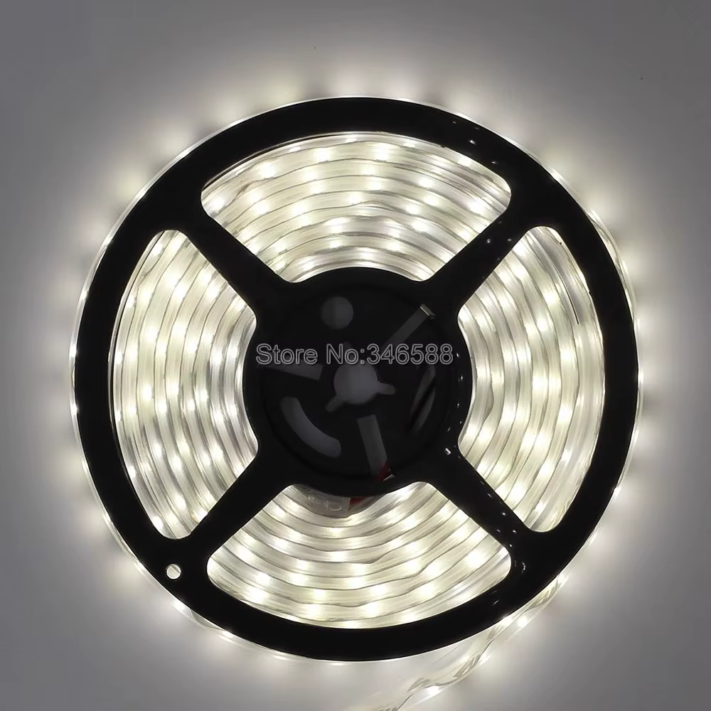 Bande lumineuse flexible à LED, 12V, 5m, 5630 5730, étanche IP20, IP65, blanc chaud/froid, rouge/vert/bleu, 4000K, 60LED/m ou 120LED/m