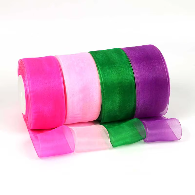 (50 yards/rouleau) Ruban en organza 12/15/20/25/40 mm