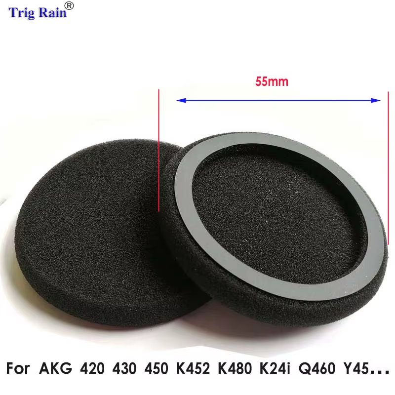 Coussinets d'oreille en mousse épaissie pour casque, éponge, housses de coussins de remplacement, étui pour écouteurs, 35mm, 40mm, 50mm, 55mm, 60mm, 70mm, 80mm