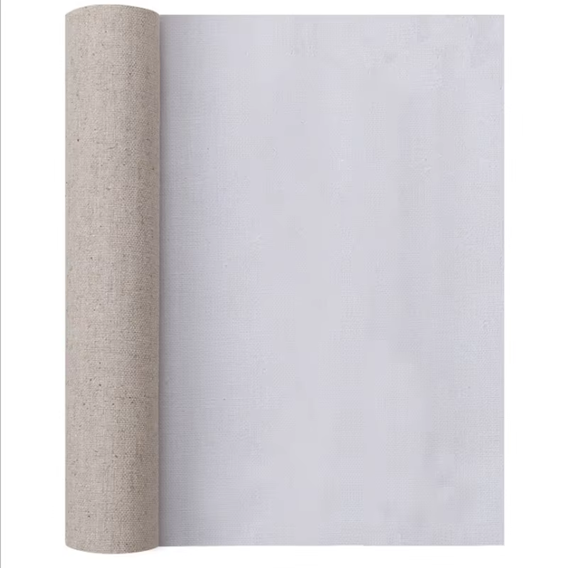 Toile vierge apprêtée en mélange de lin
