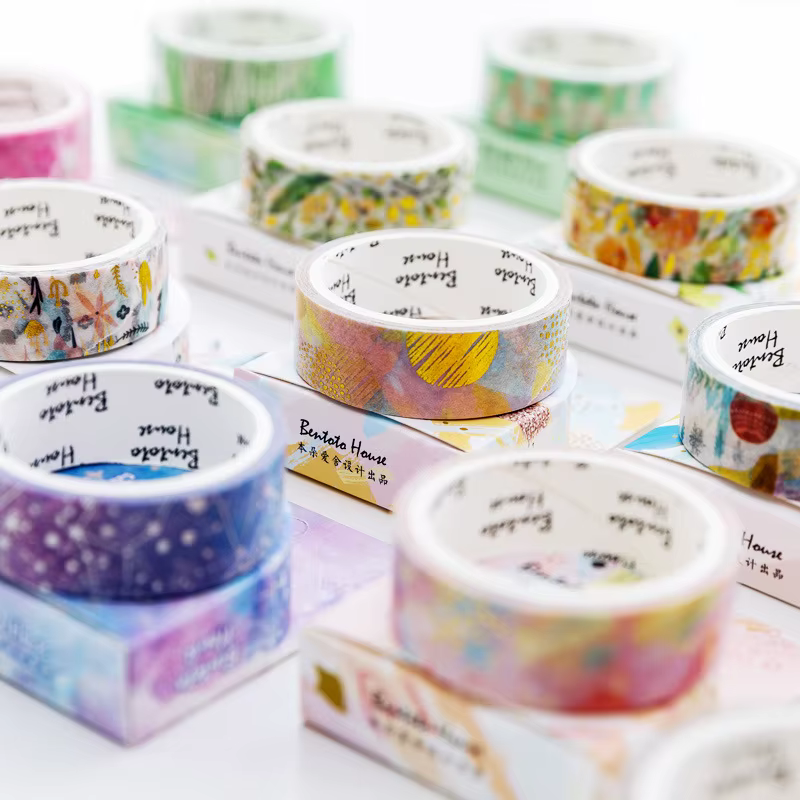 1 rouleau de ruban Washi à motifs floraux variés