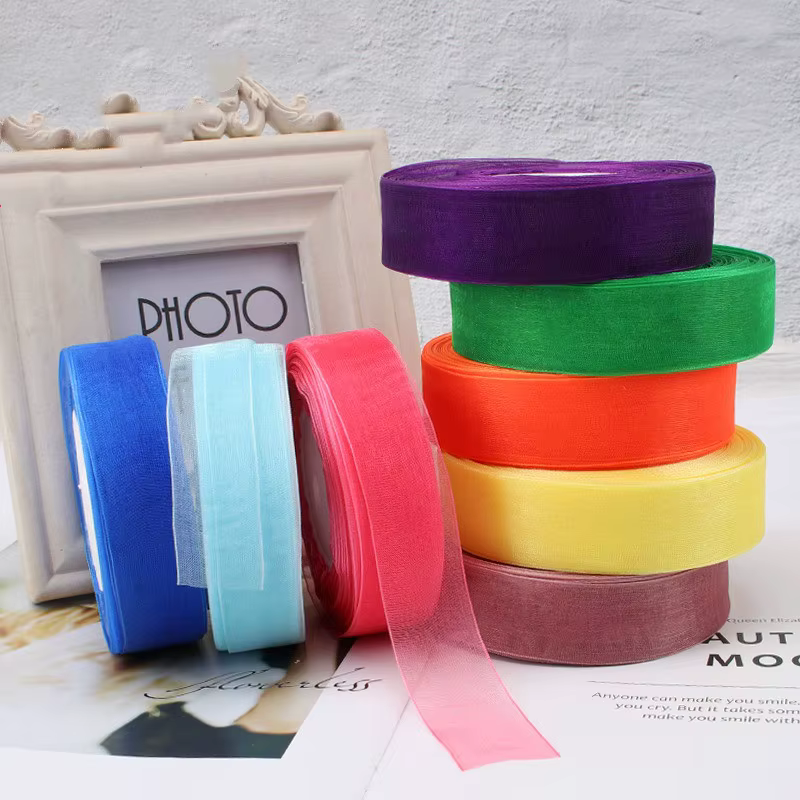 (50 yards/rouleau) Ruban en organza 12/15/20/25/40 mm