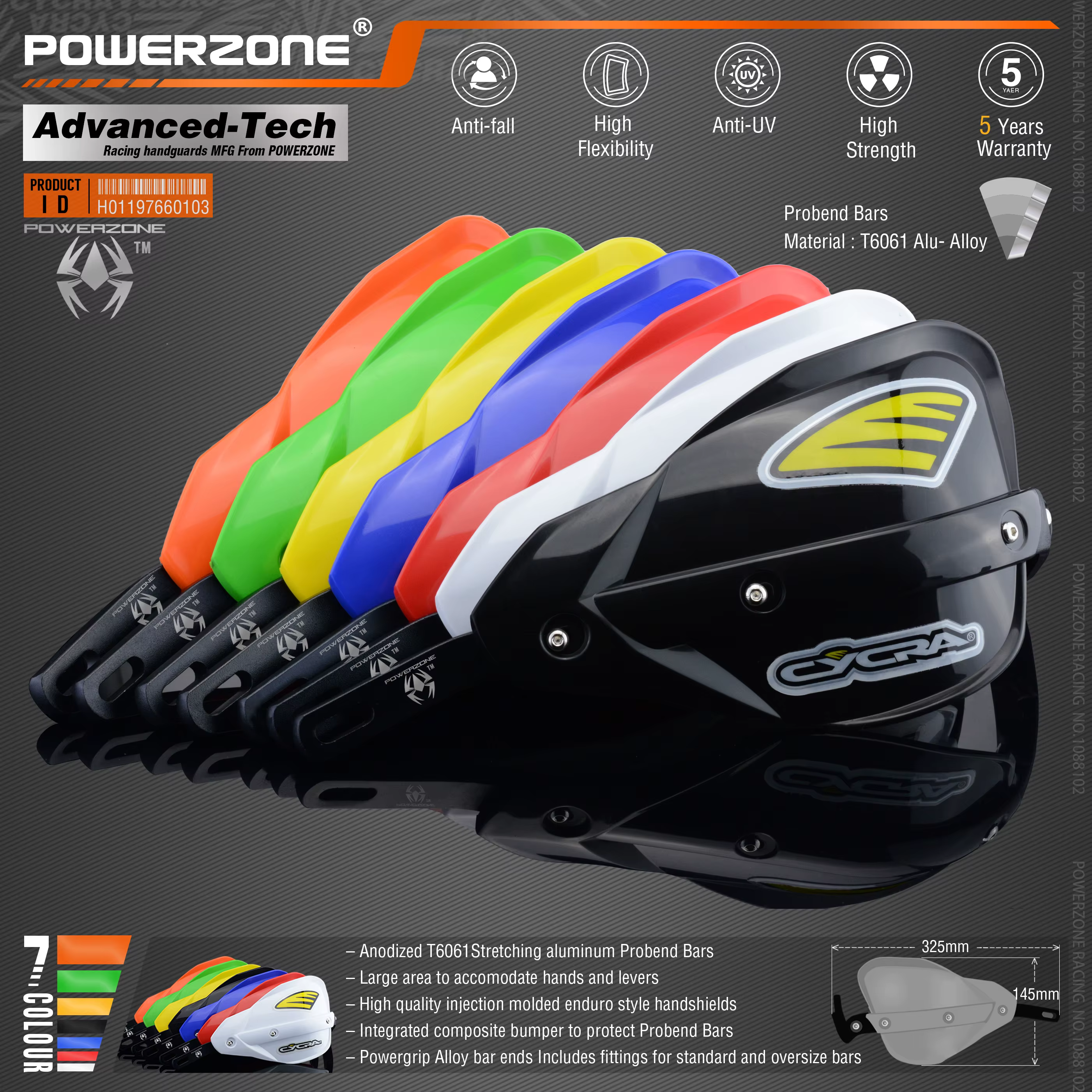 Powerzone-Protège-mains Probend pour moto Honda, guidon RL, KTM ADV EXC, Enduro Husqvarna TE, CRF, WRF, DRZ, KLX, D343 Bike