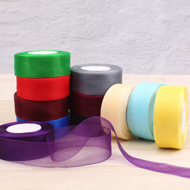 (50 yards/rouleau) Ruban en organza 12/15/20/25/40 mm