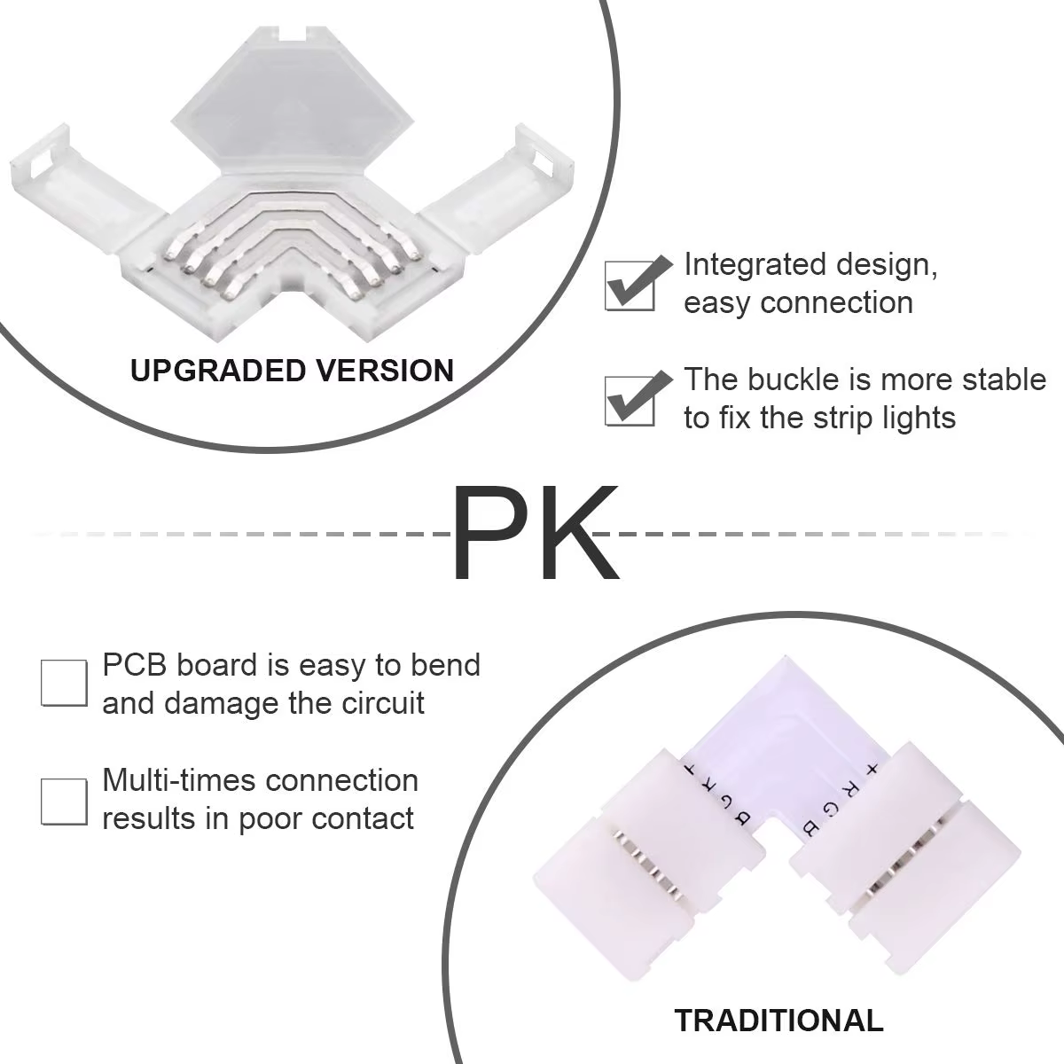 Connecteur d'angle LED RVB