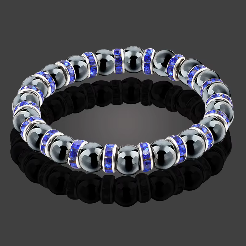 Bracelets en perles d'hématite naturelle pour hommes, non magnétiques, protection santé, bijoux pour femmes, charme, pierre de cristal, bracelet extensible et jonc