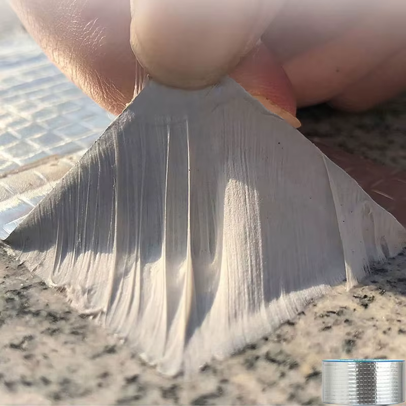 1 pièce Ruban Butyle Auto-adhésif en Feuille d'Aluminium pour Réparation de Fuites de Toiture
