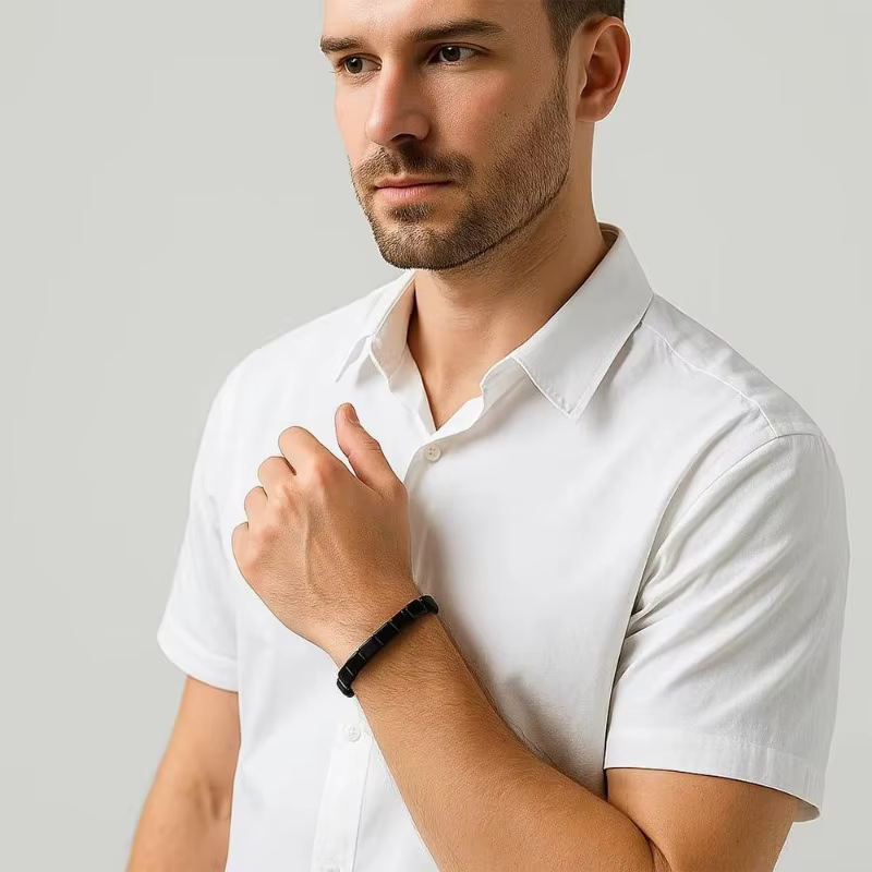 Nouveau Bracelet en Hématite 2026 pour Hommes – Soutient Naturellement le Sommeil, Restaure la Confiance, Améliore la Clarté Mentale et la Concentration