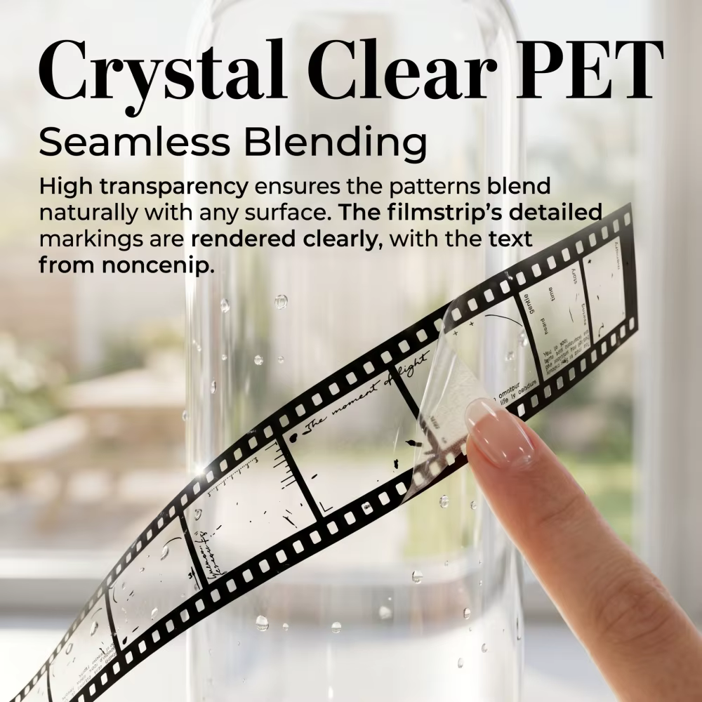 Rubans adhésifs PET à thème rétro cinéma pour scrapbooking