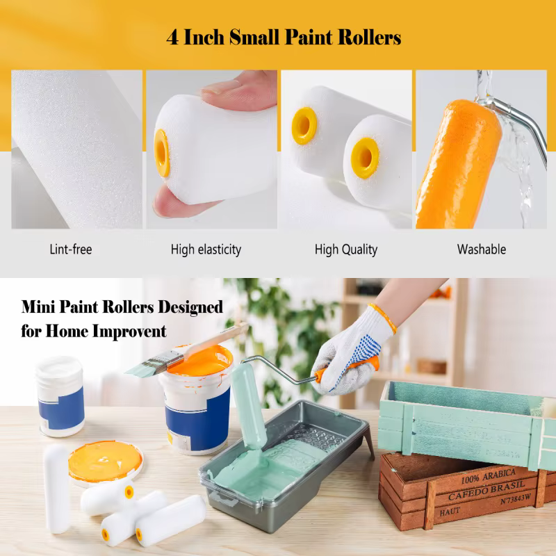 10 pièces de rouleaux à peinture en mousse à haute absorption de 4 pouces
