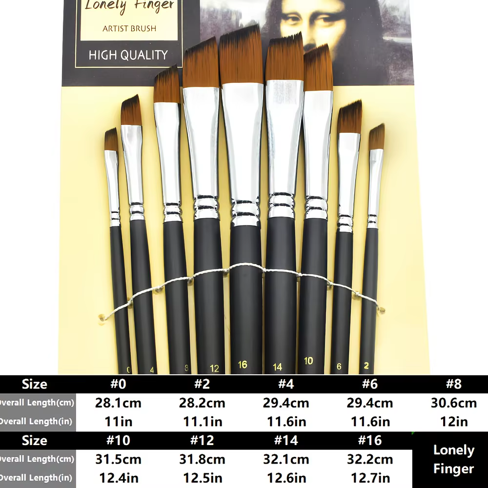 Ensemble de 9 pinceaux à peinture angulaires