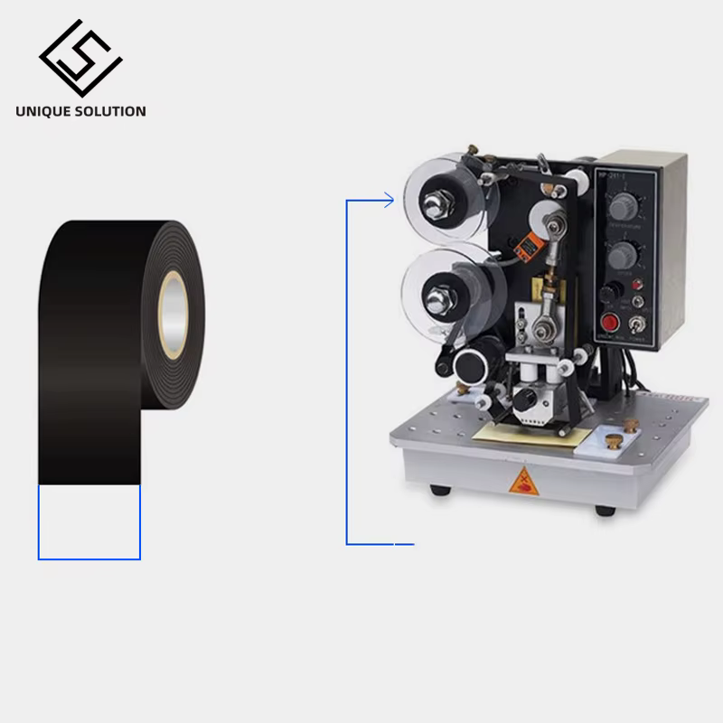 Ruban thermique de Machine d'impression de ruban 30*100m, accessoire d'imprimante de Code de Date noir 25mm 30mm 35mm de largeur pour DY-8 HP-241B