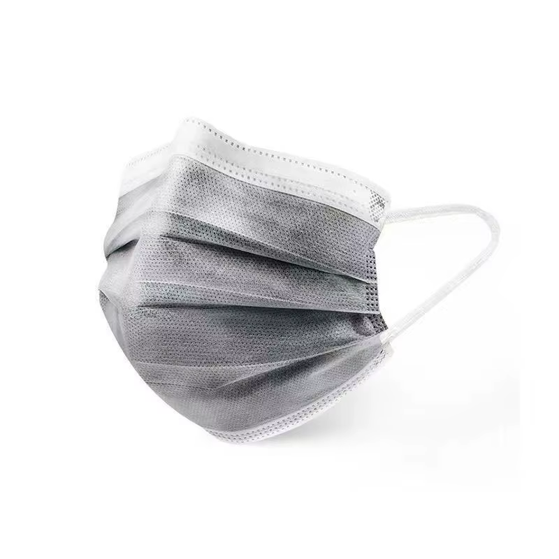 Masque jetable à charbon actif, 50 pièces, masque de protection respirant et confortable à quatre couches, épais pour éviter la poussière
