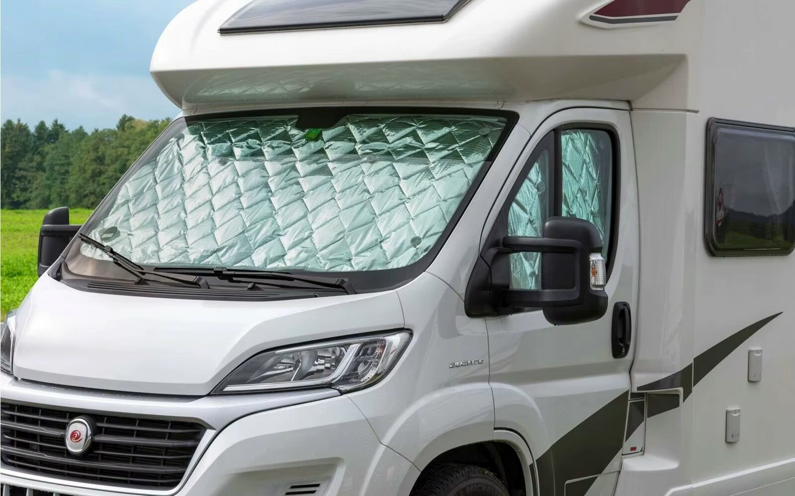 Stores thermiques internes pour pare-brise, couverture de pare-brise, pare-soleil, 7 couches, Fiat Ducato 2006 2022, KIT Boxer, cristaux et citations