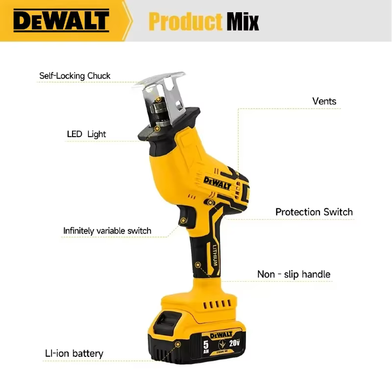 Scie sauteuse multifonctionnelle DEWALT 20V sans balais 2800RPM – Scie électrique sans fil pour tous matériaux