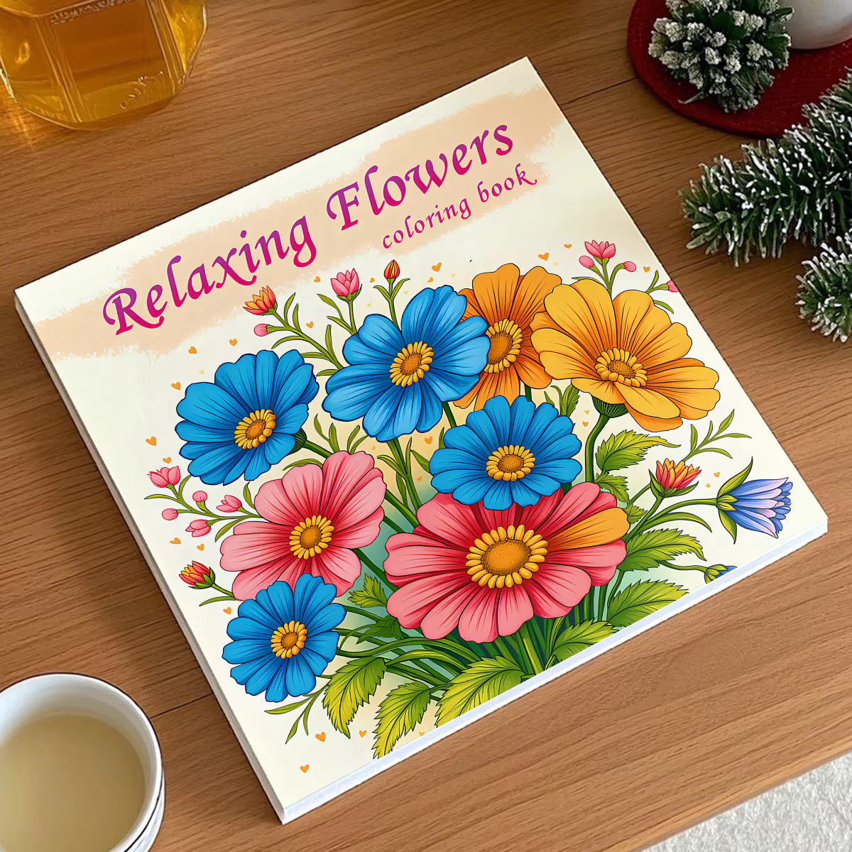 Livre de coloriage relaxant aux fleurs pour adultes – Anti-stress
