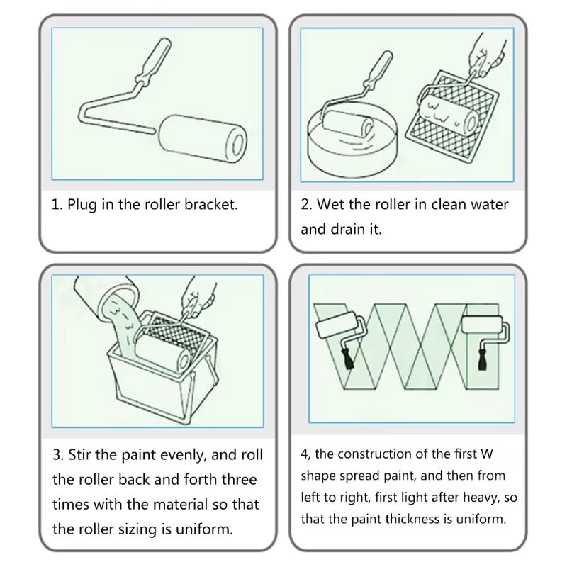 Rouleau brosse en fibres pour mastic 9 pouces – Application texture murale – Outil de bricolage pour la décoration intérieure