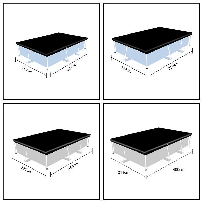 Bâche de protection rectangulaire imperméable pour piscine