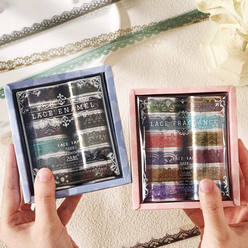 12 rouleaux de ruban adhésif Washi en dentelle Vintage