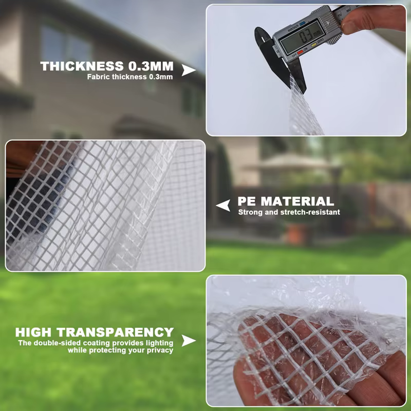 Bâche en maille transparente de 0.3mm d'épaisseur