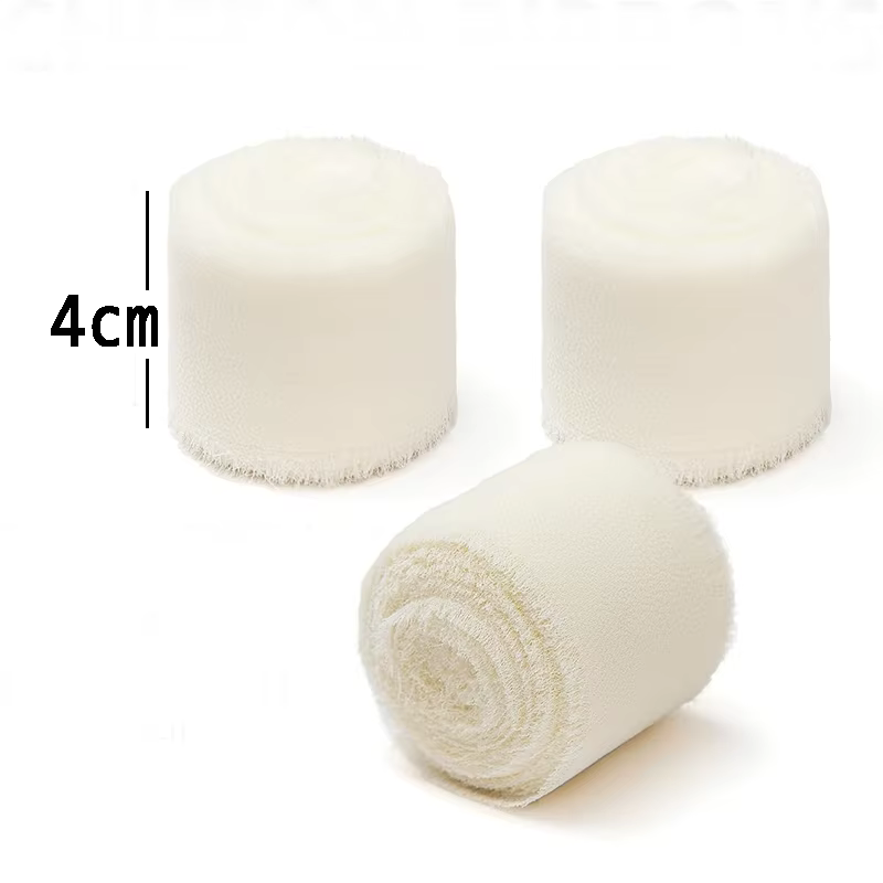 3 rouleaux de ruban en mousseline de soie fait à la main