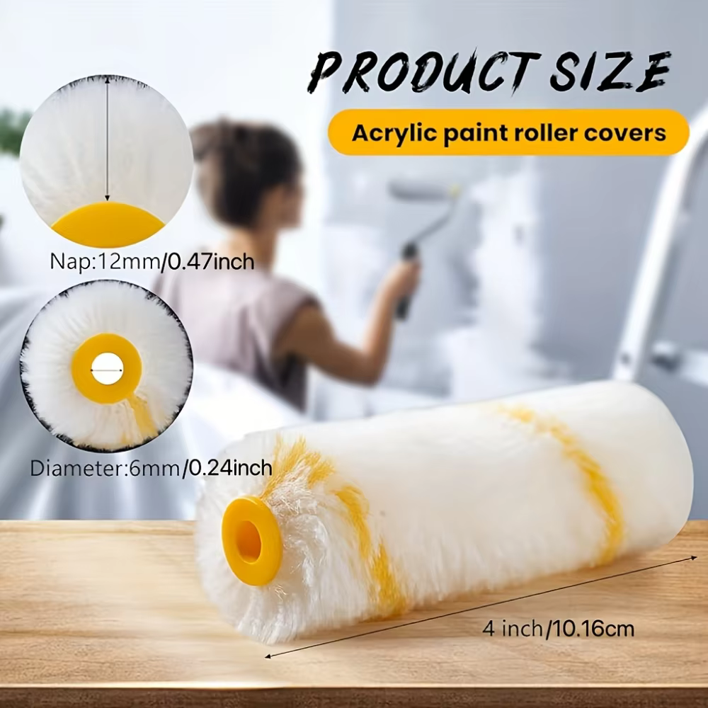 10/21 pièces rouleau de peinture brosse poils denses Latex