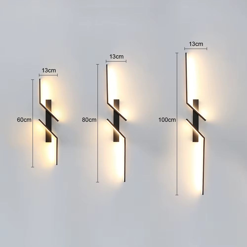 Lampe murale LED longue et moderne avec variateur de lumière à distance pour salon, chambre à coucher et éclairage d'ambiance domestique 