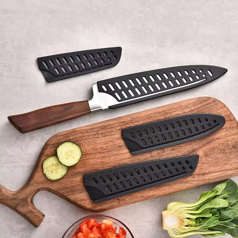 Couvre-couteaux en plastique noir, gaine de couteau de cuisine, protecteur de lame de couteau, étui de protection, accessoires de cuisine