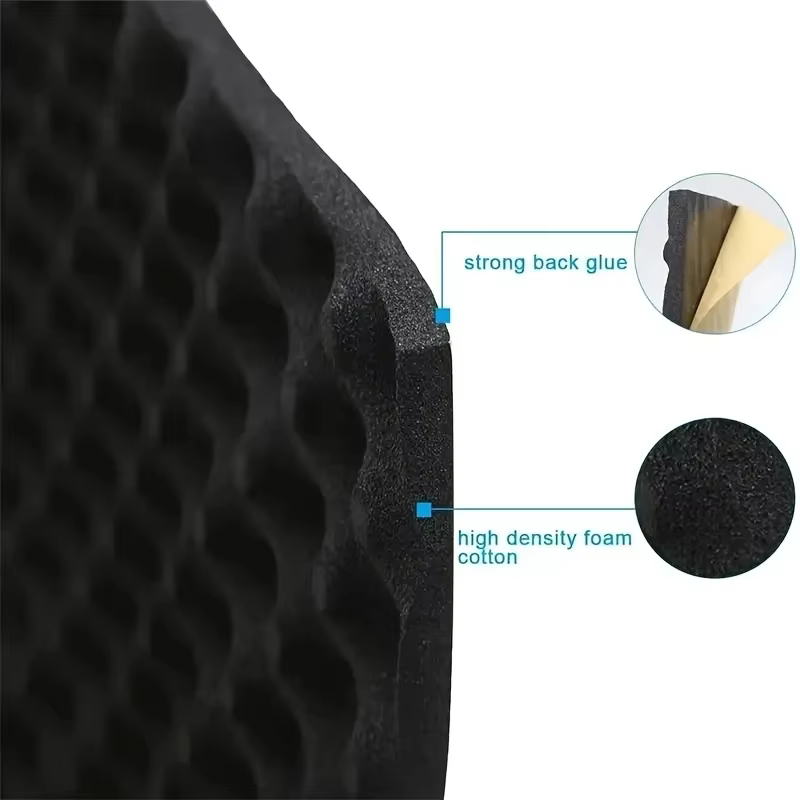 Panneaux noirs d'épaisseur de coton d'isolation insonorisante auto-adhésifs haute densité pour murs isolation d'insonorisation pour voiture