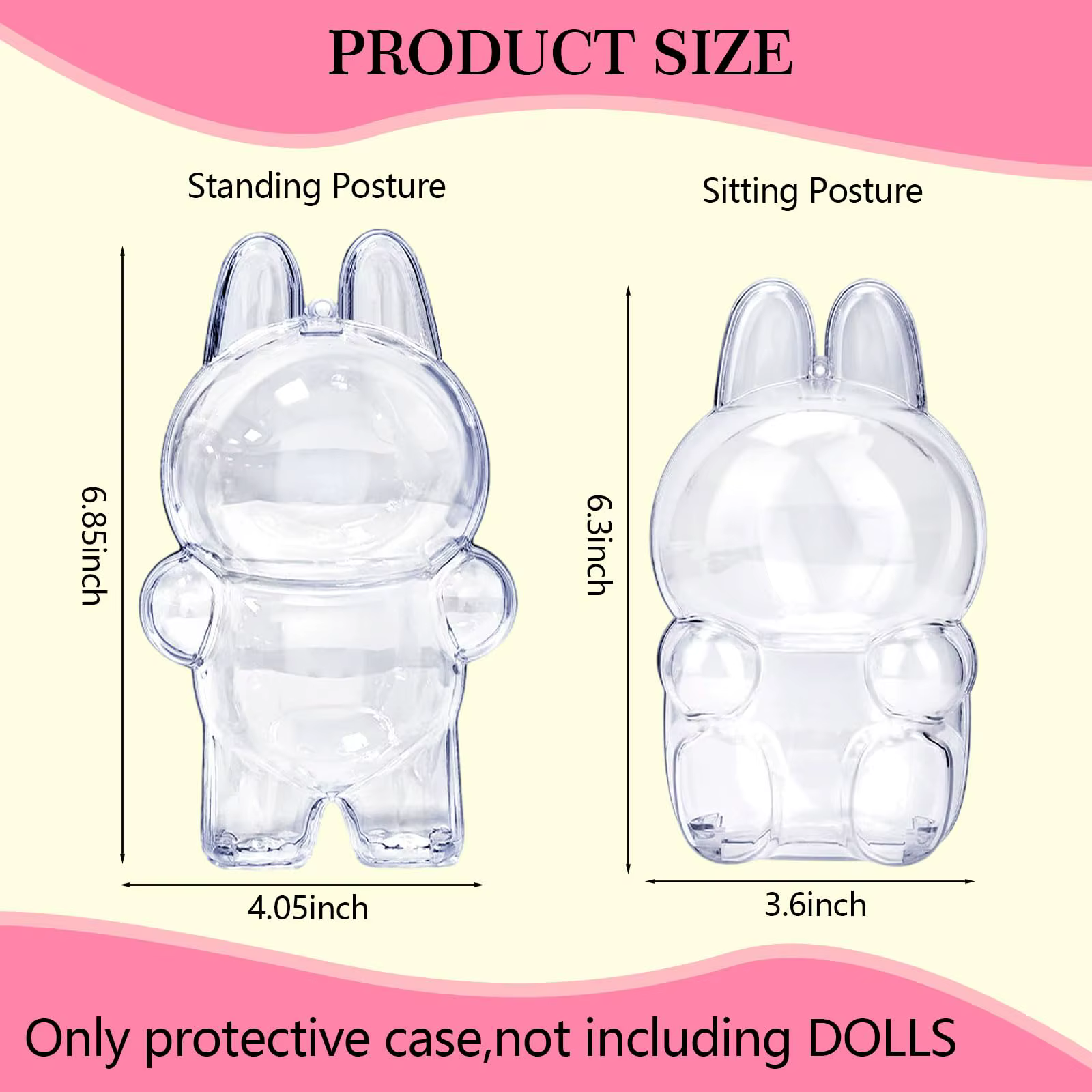 Étui de protection pour poupée Labubu V1 V2 V3V4, vitrine en plastique acrylique pour série debout et siège avec porte-clés, 1 à 3 pièces