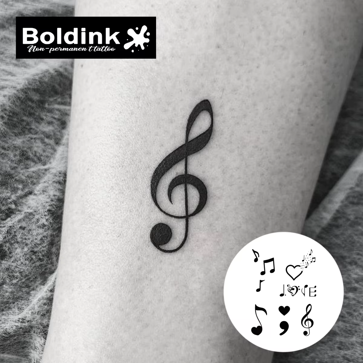 Tatouage temporaire musical, dure jusqu'à 15 jours, autocollant semi-permanent magique étanche, nouvelle technologie.