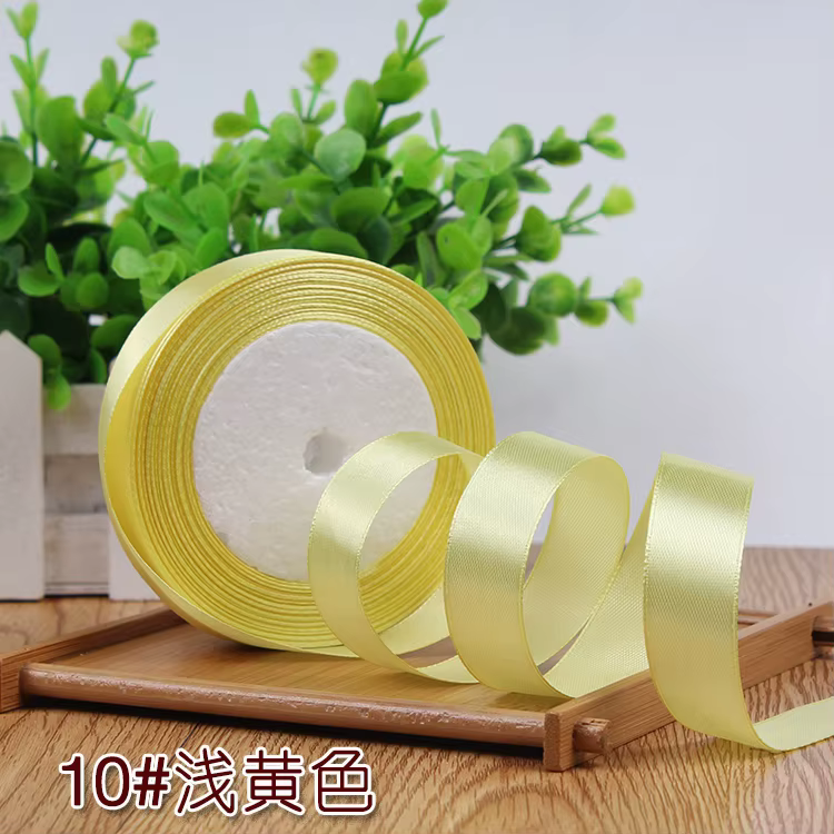 Rubans en Satin de soie jaune Orange or 6-10-15-20-25-40-50mm
