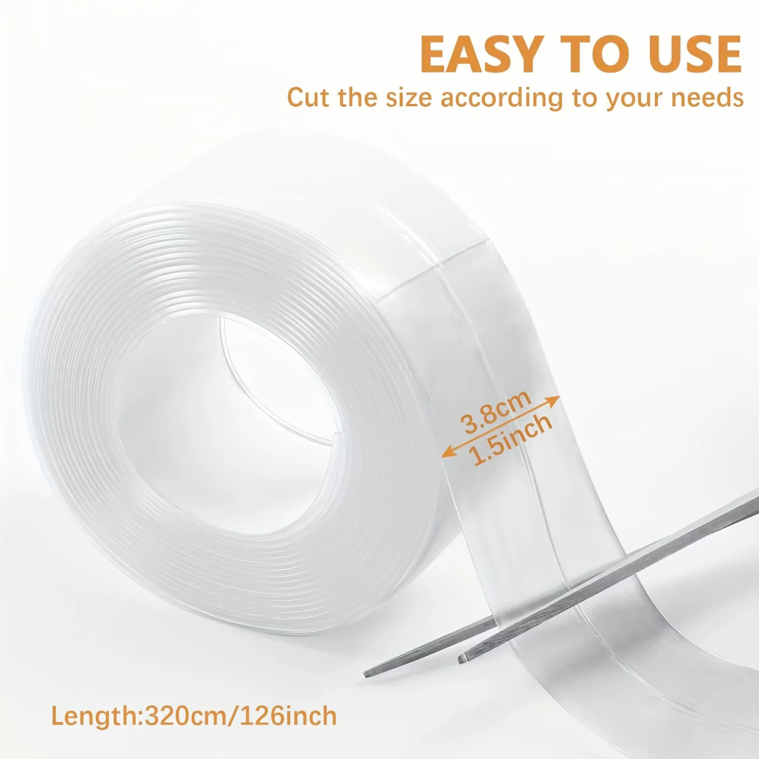 1/2 rouleaux ruban auto-adhésif PVC Transparent imperméable bandes murales de salle de bains