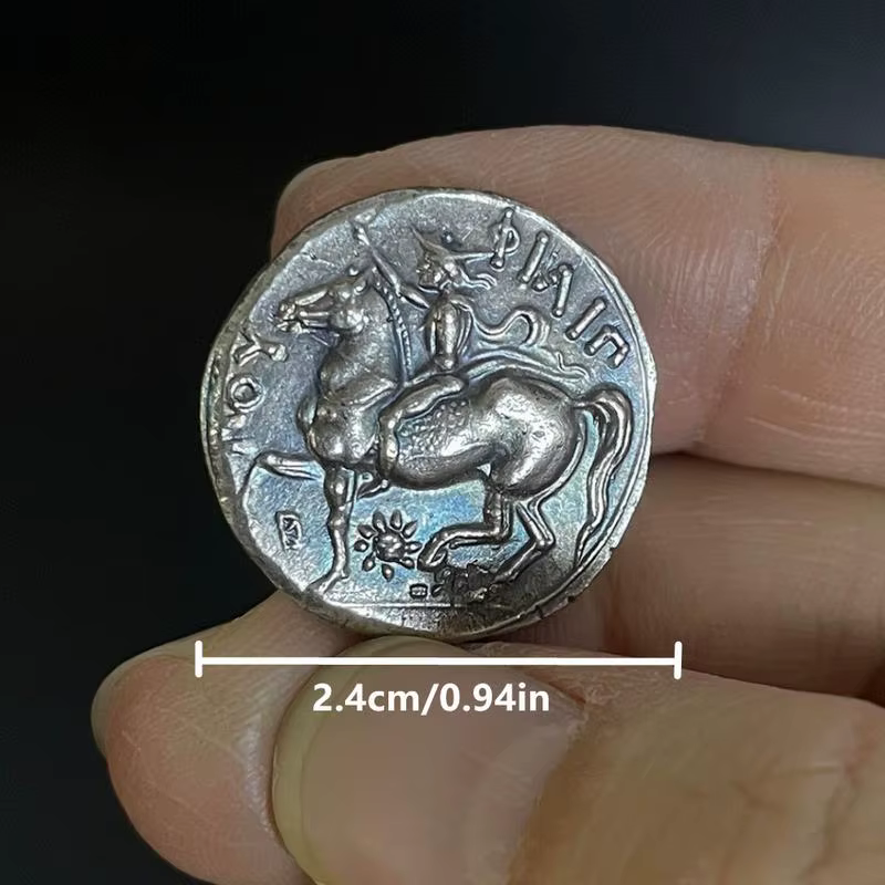 1 pièce – Ornement en métal de la mythologie grecque antique : Dieu du soleil Apollon, gardien du Sagittaire – Pièce de monnaie artisanale, cadeau