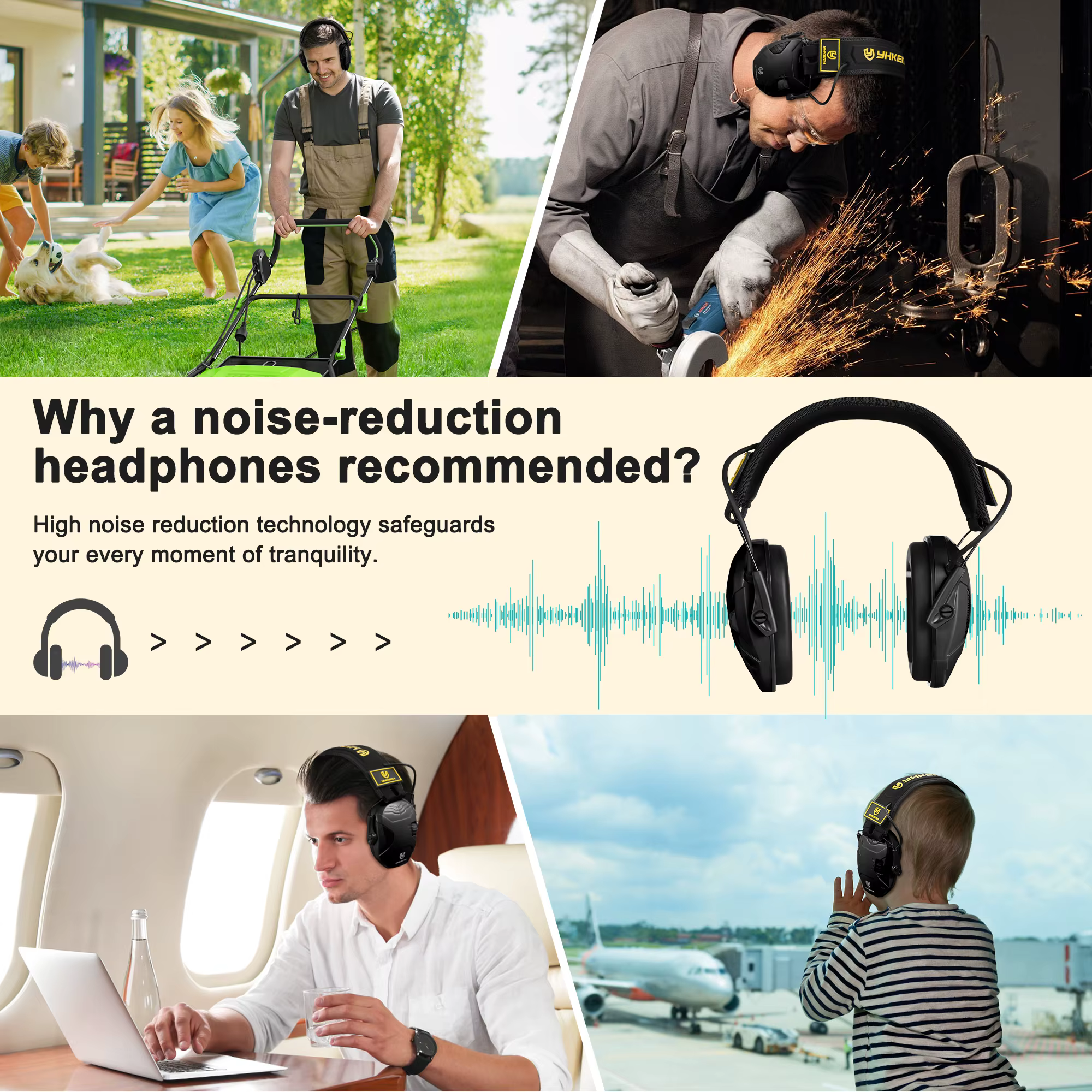 YHKEMA casque de tir Portable pour la Protection auditive Protection auditive réduction du bruit casque antibruit tactique de chasse actif