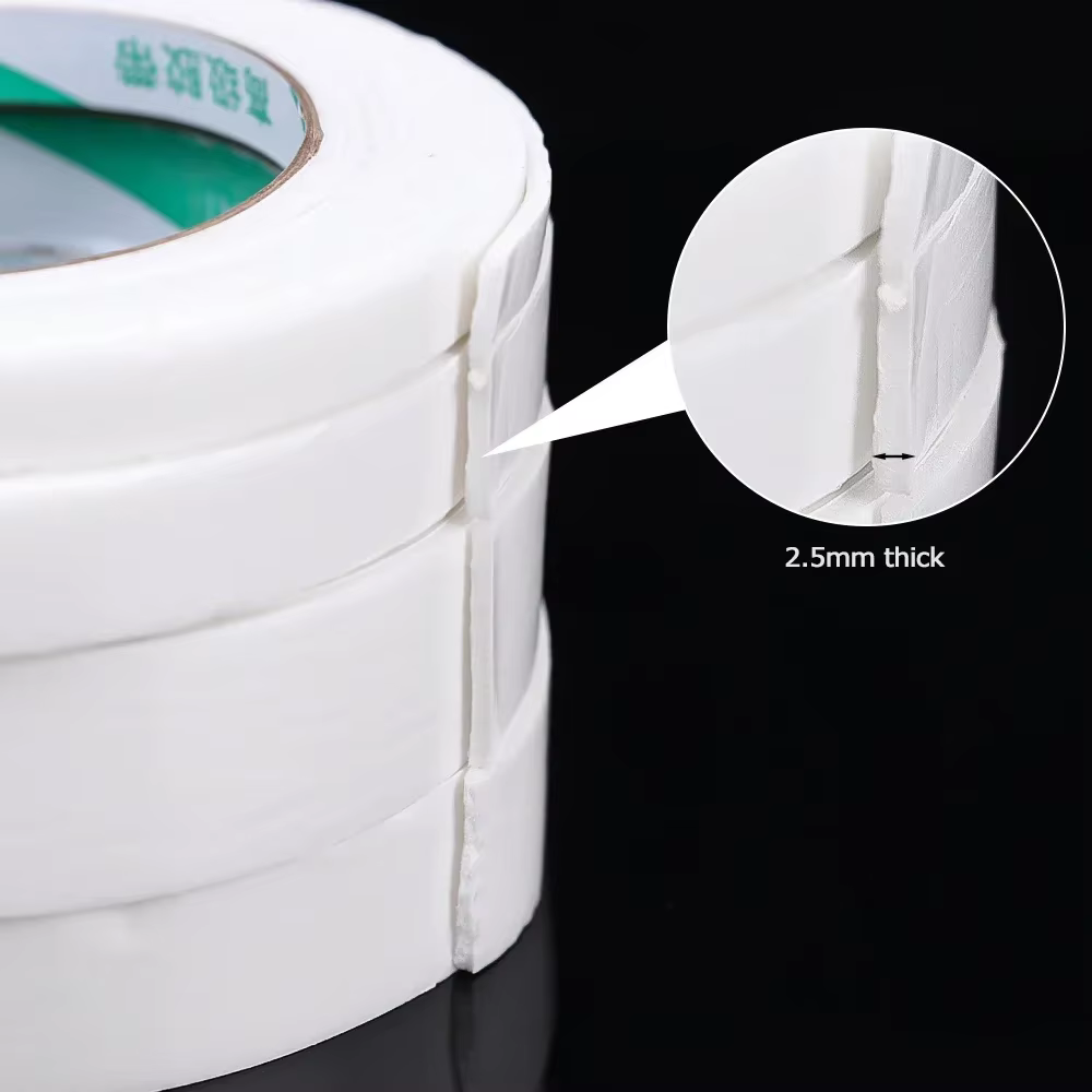 Rubans adhésifs en mousse Double face éponge blanche, pour montage du tampon de fixation, 30mm, 20m de largeur, ruban adhésif Super résistant à deux côtés
