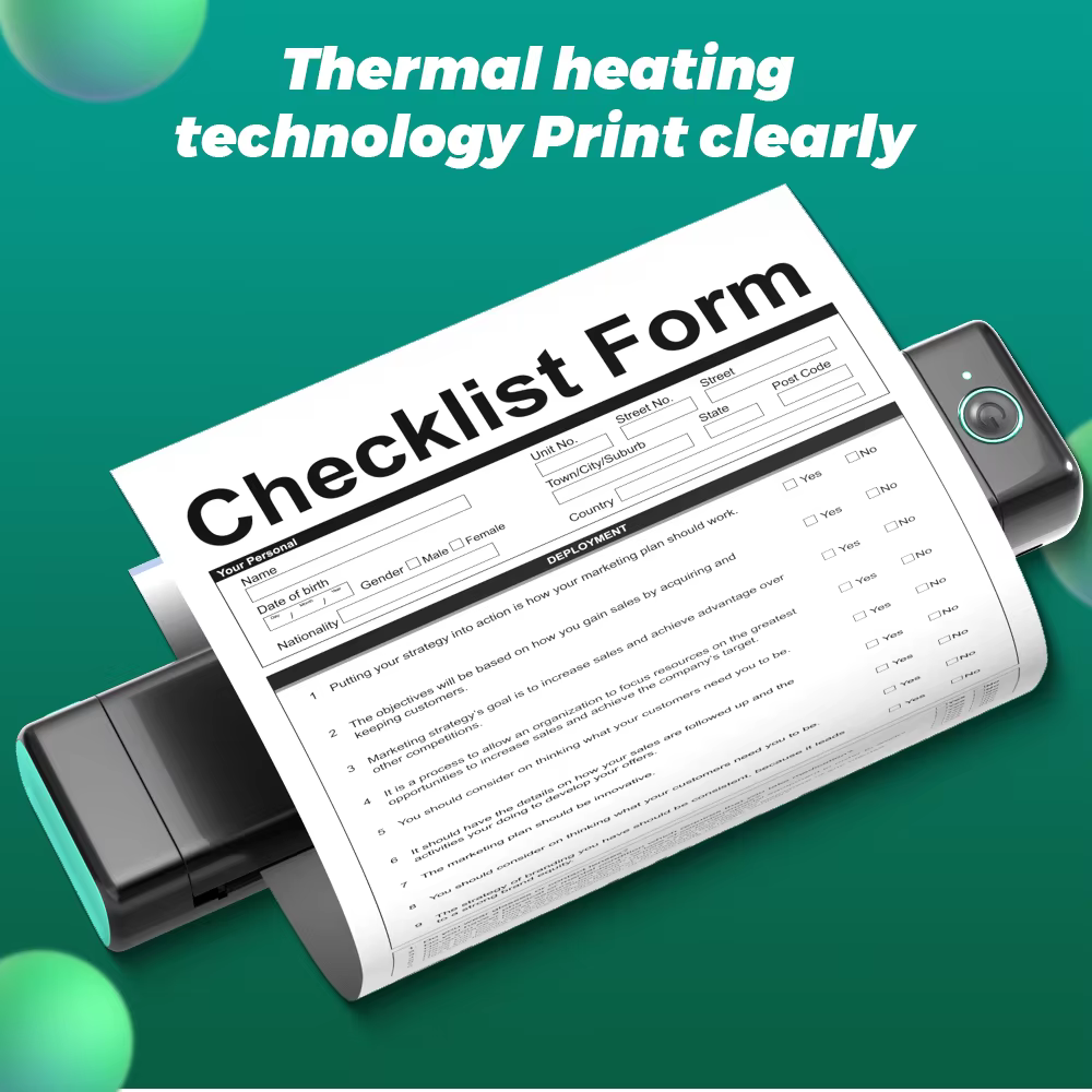 Phomemo A4 imprimante thermique papier lettre papier continu à séchage rapide adapté pour M832/M833/M834/M835 imprimante Portable 2 rouleaux