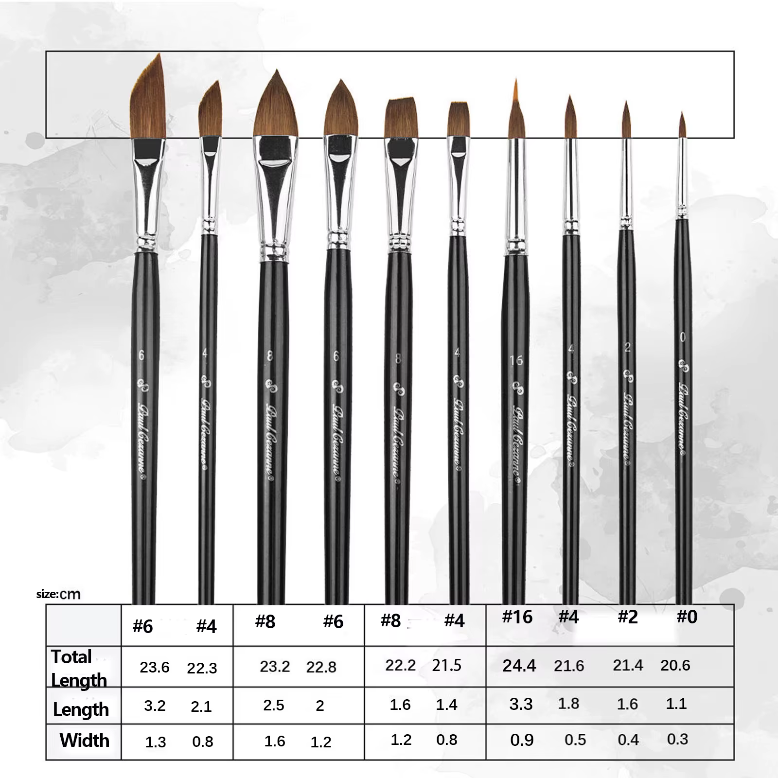 Ensemble de 10 pinceaux professionnels pour artistes avec manches en bois pour la peinture acrylique