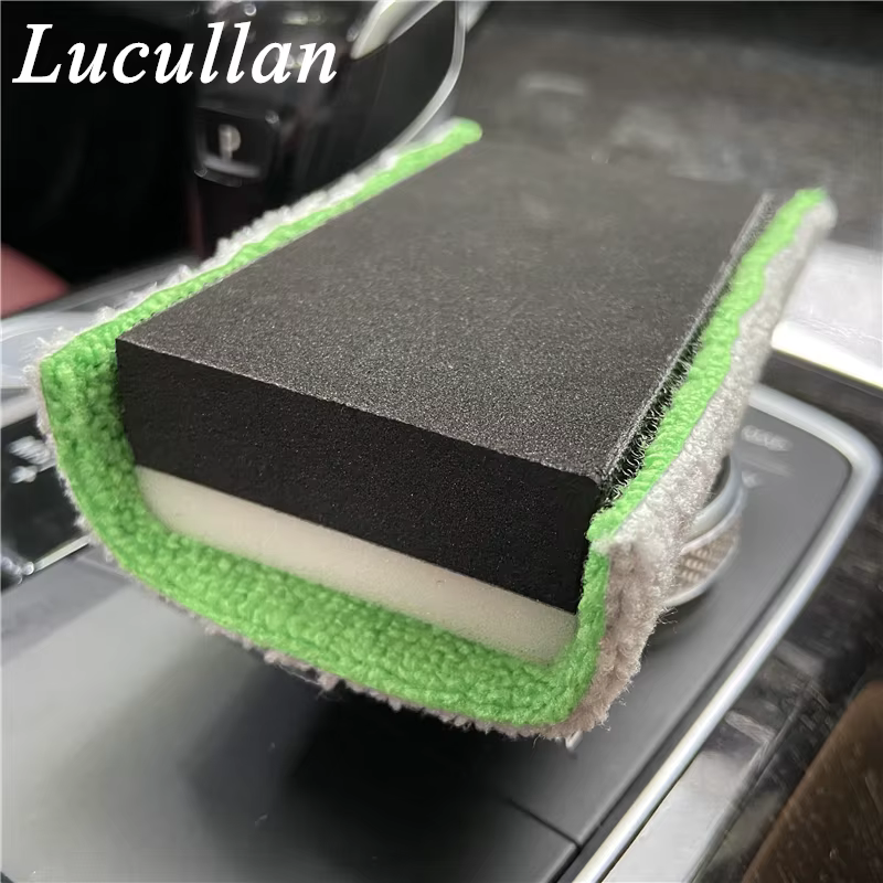 Lucullan Applicateurs de revêtement céramique portables Tissu épais + bloc de mousse avec crochet et boucle double face