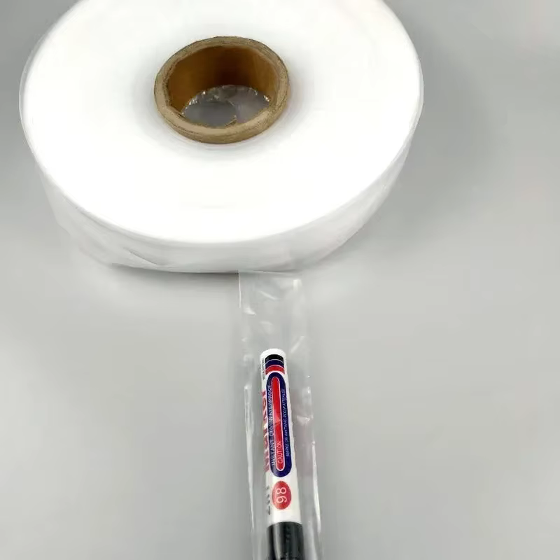 Pe rouleau Film plastique sac à poussière bande mince haute pression bouche plate Transparent emballage postal matériel alimentaire lampe Tube jouets