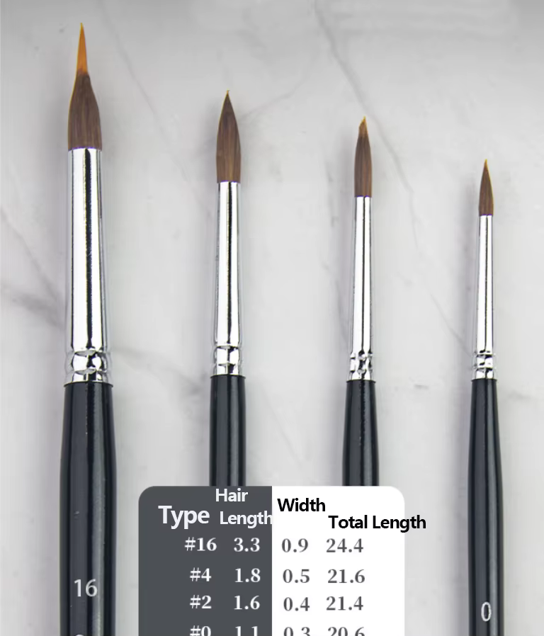 Ensemble de 10 pinceaux professionnels pour artistes avec manches en bois pour la peinture acrylique