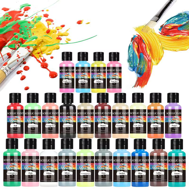 24 couleurs peinture acrylique