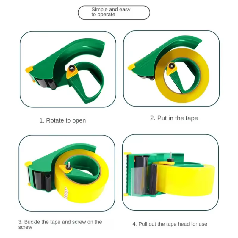 Distributeur de ruban adhésif portable rapide avec coupe-ruban