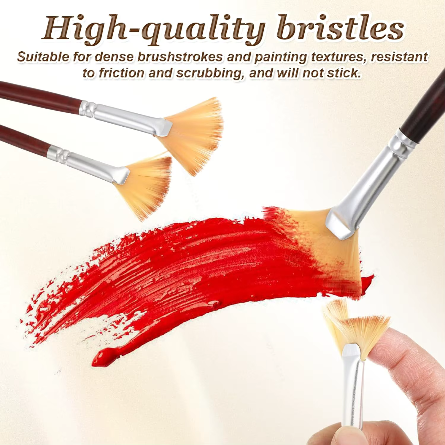 Ensemble de 6 pinceaux professionnels pour peinture - Manche long en bois