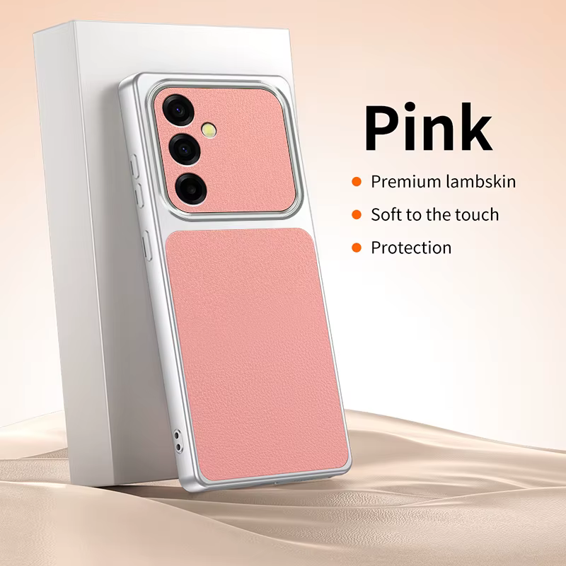 Étui en cuir d'agneau avec protection intégrale de l'appareil photo pour Samsung Galaxy A56 A36 A26 A16 A06 A57 A37 A27 A17 A07 A55 A35 A25 A15 A05 S A54 A34