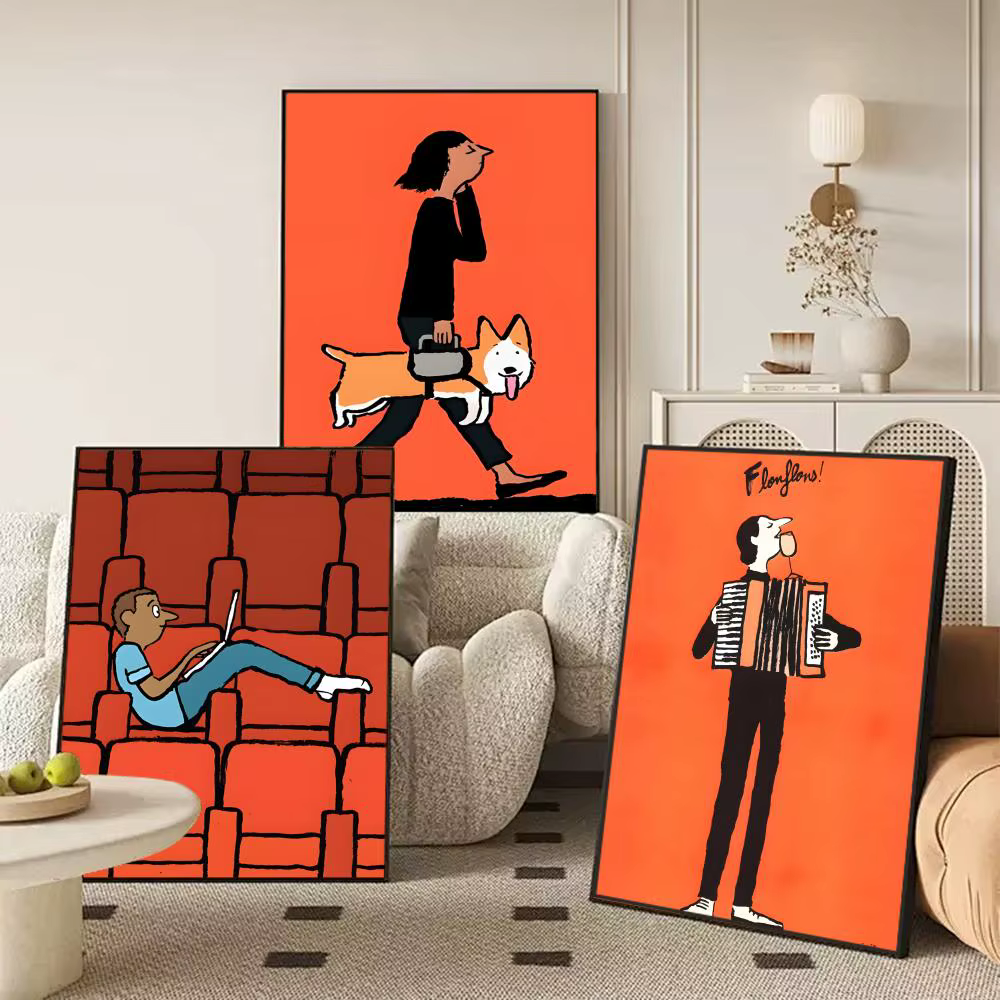 J-Jean Art j-jullien affiche autocollants peinture murale auto-adhésive Stickers muraux pour chambre salon maison HD décor cadeau