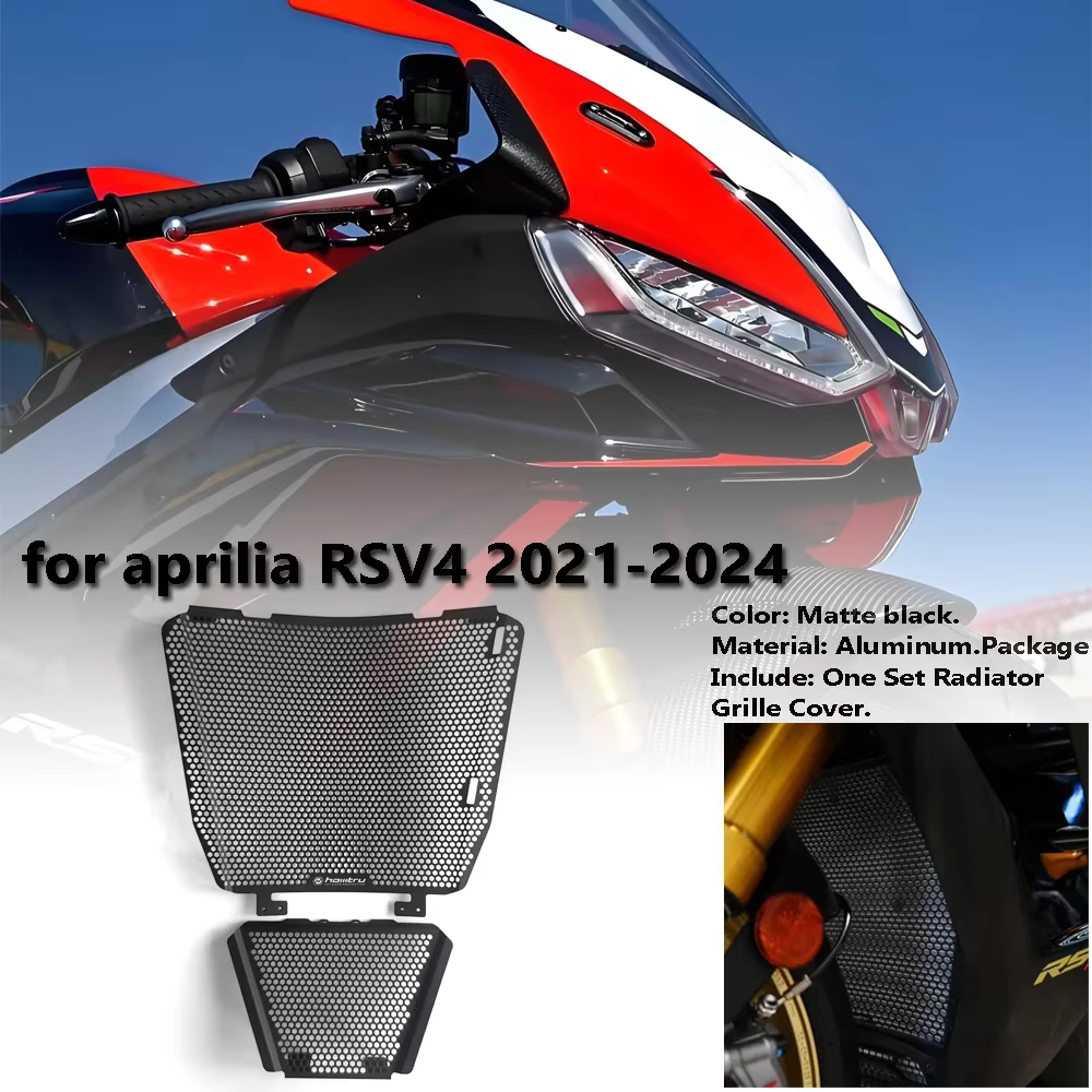Pour APrilia RSV4 2021-2024 Protection de couvercle de calandre de radiateur de moto-Protection de radiateur de vélo Durable sécurité améliorée